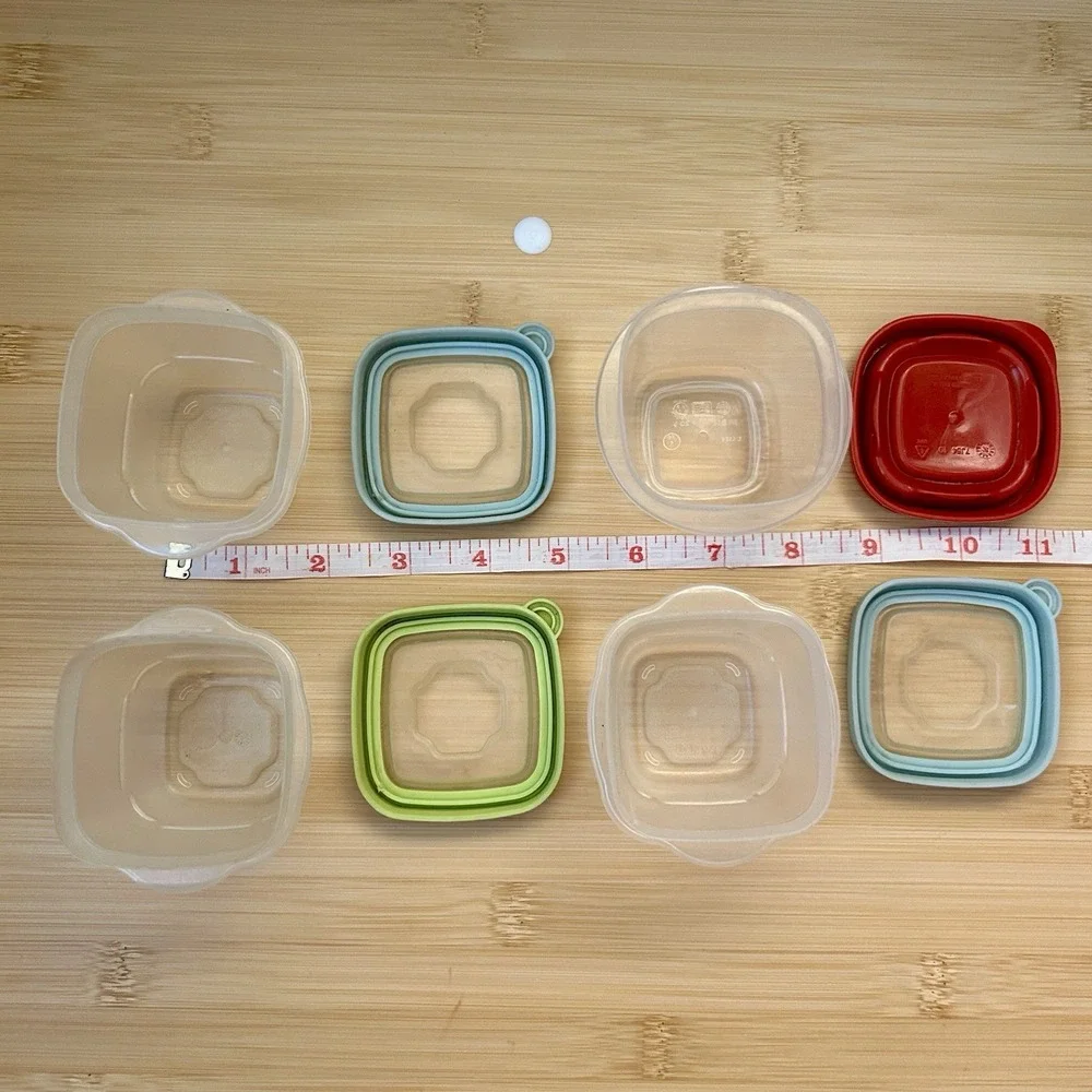 7 pc Snack Container Lot Rubbermaid Ziplock Lunch Box Food Storage Plastic